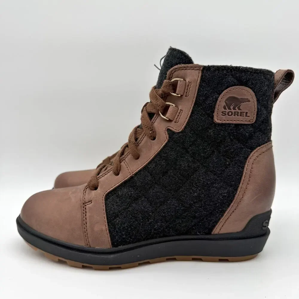 Sorel Womens Snow Angel Winter Boots US 9 Grey Suede Waterproof Insulated NIB